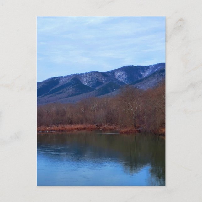 Mountains and Lake Winter Scenery Postcard (Front)