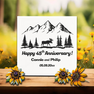 Mountains and Moose 45th Wedding Anniversary Napkin