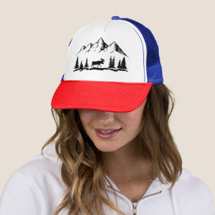 Mountains and Moose Trucker Hat
