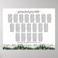 Mountains and Pines 20 Tables Wedding Seating