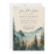 Mountains And Pines Calligraphy Save The Date Card
