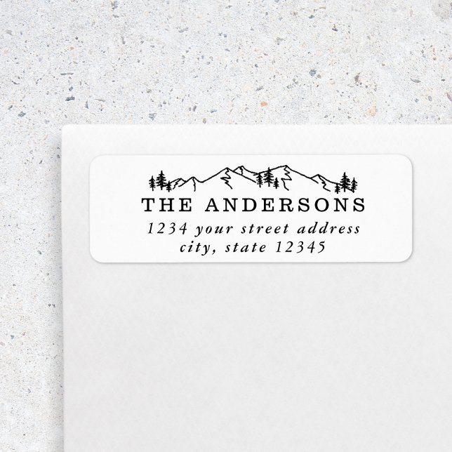 Mountains and Pines Family Name Return Address (Creator Uploaded)