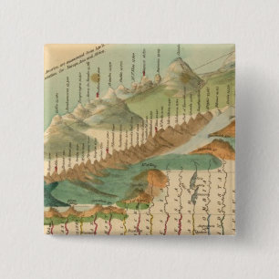 Mountains and Rivers Map 2 Inch Square Button