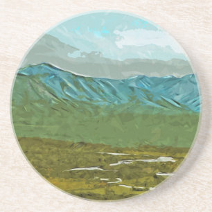 Mountains and Rivers of Denali Abstract Coaster