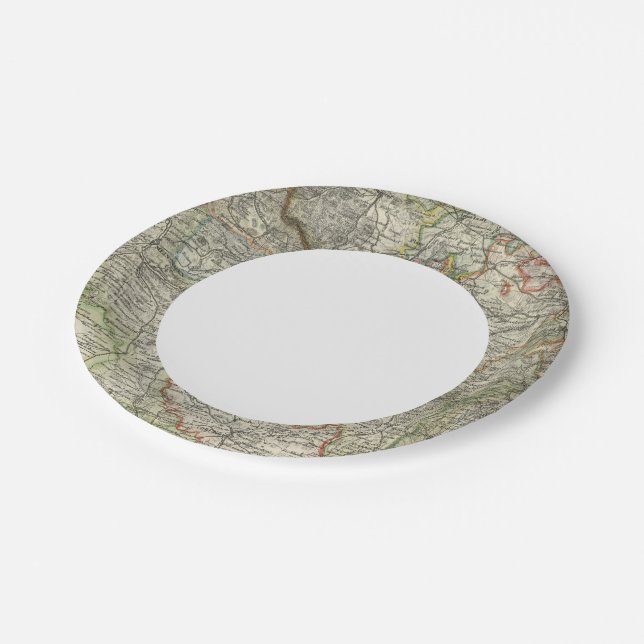 Mountains and Rivers of Hildburghausen Germany Paper Plate (Angled)