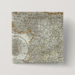 Mountains and Rivers of Madrid 2 Inch Square Button