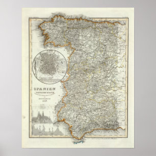 Mountains and Rivers of Madrid Poster