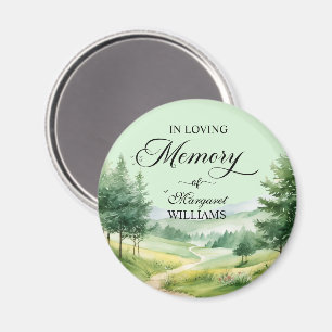 Mountains and Trees Celebration Of Life Funeral Magnet