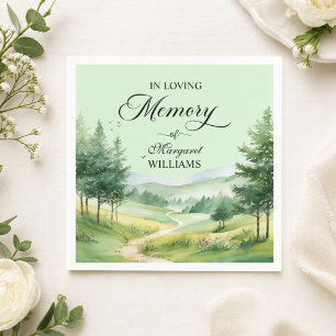 Mountains and Trees Celebration Of Life Funeral Napkin