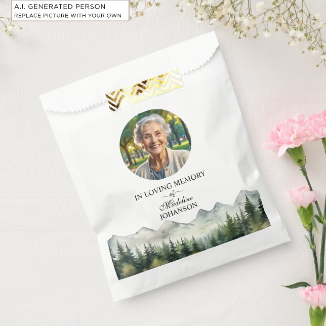 Mountains and Trees Celebration Of Life Keepsake Favour Bag (Creator Uploaded)