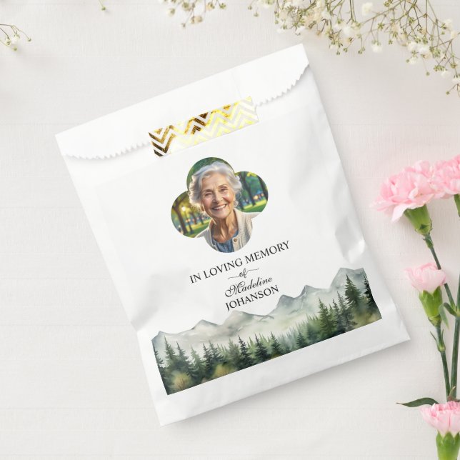 Mountains and Trees Celebration Of Life Keepsake Favour Bag (Sealed)