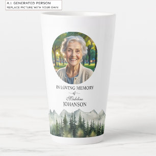 Mountains and Trees Celebration Of Life Keepsake Latte Mug
