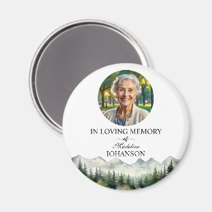 Mountains and Trees Celebration Of Life Keepsake Magnet
