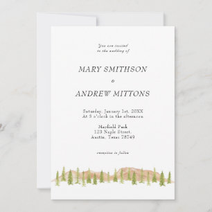 Mountains and Trees Wedding Invitation
