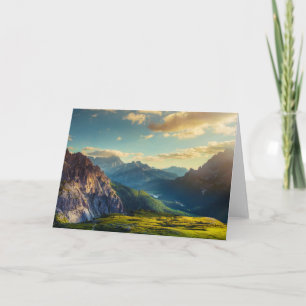 Mountains and Valley at Sunset Card