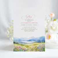 Mountains and Wildflowers Elegant Bridal Shower