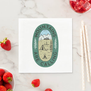 Mountains Are Calling Adventure Outdoor Hiking Napkin