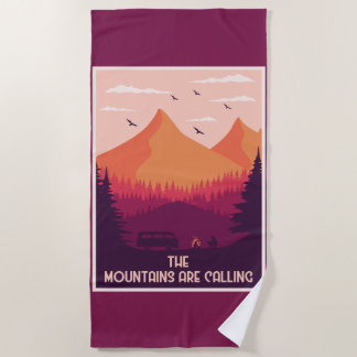 Mountains Are Calling Beach Towel
