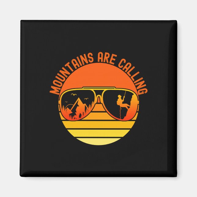Mountains are calling climber sunglasses retro magnet (Front)