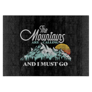 Mountains are Calling I Must Go Retro 80s Cutting Board