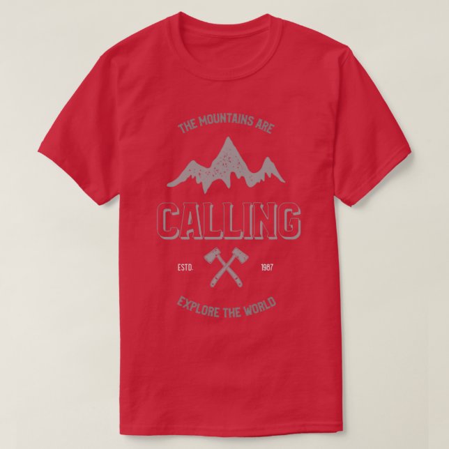 Mountains Are Calling Slim Fit TShirt (Design Front)