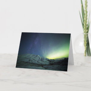 Mountains   Aurora Borealis & Milky Way Alaska Card