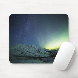 Mountains   Aurora Borealis & Milky Way Alaska Mouse Pad