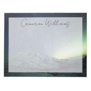 Mountains Aurora Borealis & Milky Way Alaska Notepad