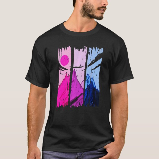 Mountains Bisexual   Subtle Bi Pride T-Shirt (Front)