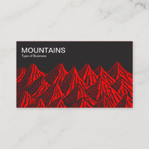 Mountains - Black with Red Business Card