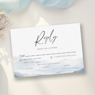Mountains Blue Ridge Misty Modern Wedding Meal RSVP Card