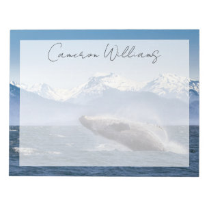 Mountains Breaching Whale Glacier Bay, Alaska Notepad
