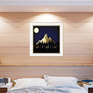 Mountains by Moonlight Foil Prints