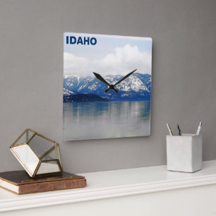 Mountains By The Lake Square Wall Clock