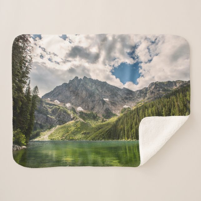 Mountains | Cabinet Mountains, Montana Sherpa Blanket (Front (Horizontal))
