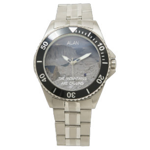 Mountains Calling, Name, Stainless Steel Wrist Watch