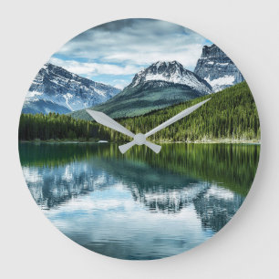 Mountains   Canadian Rockies, Alberta Canada Large Clock