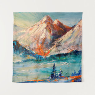Mountains, Canyon. Mountain peak, ridge, a mountai Tapestry