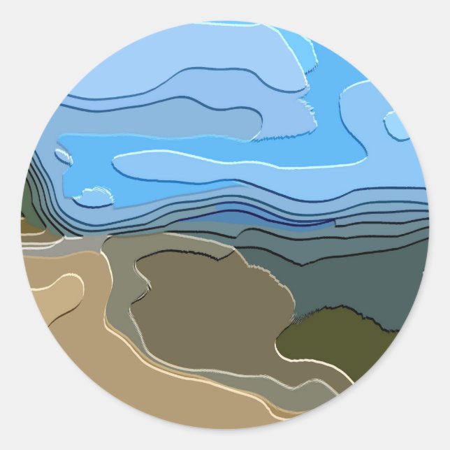 MOUNTAINS CLASSIC ROUND STICKER (Front)