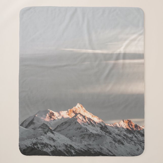 MOUNTAINS COVERED WITH SNOW SHERPA BLANKET (Front)