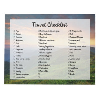 Mountains Customizable Travel Packing Checklist Notepad
