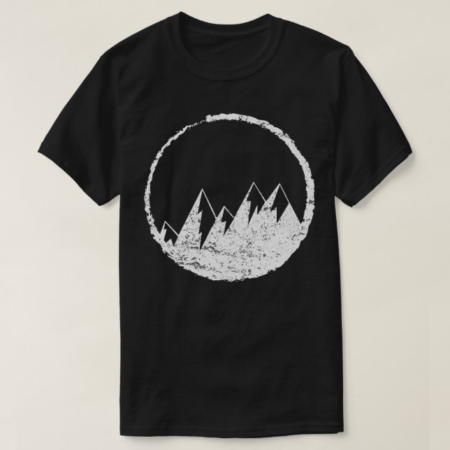 Mountains Distressed Grunge Icon T-Shirt (Design Front)