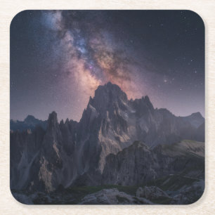Mountains   Dolomites Mountains, Italy Square Paper Coaster