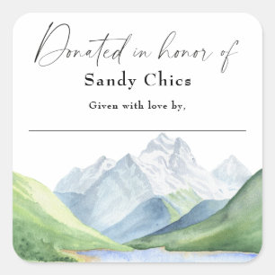 Mountains - donated in honour of square sticker