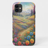 Mountains Flowers Rainbow