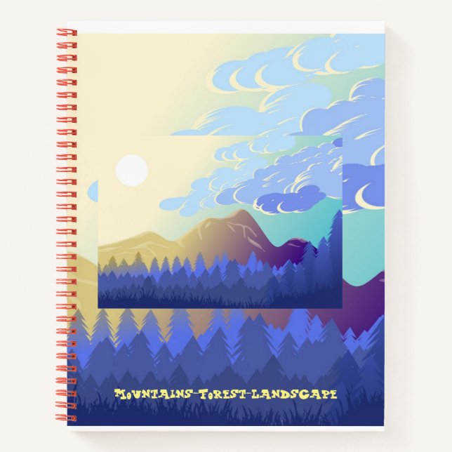 Mountains-Forest-Landscape Spiral Notebook (Front)