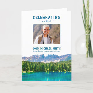 Mountains Funeral Order of Service Photo Memorial Program