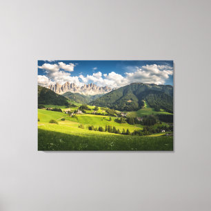 Mountains   Funes Valley, Dolomites, Italy Canvas Print