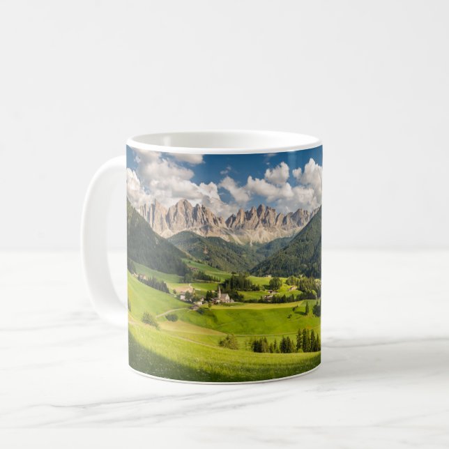 Mountains | Funes Valley, Dolomites, Italy Coffee Mug (Front Left)