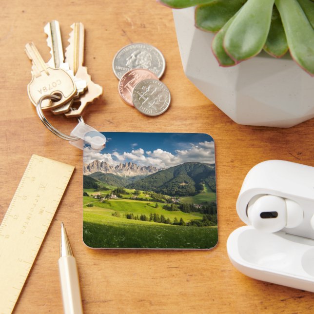 Mountains | Funes Valley, Dolomites, Italy Keychain (Desk)